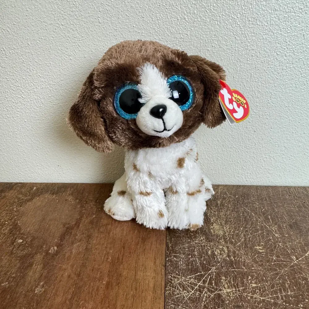 TY Beanie Boos TySilk Muddles 2021 white brown puppy dog beanbag plush
